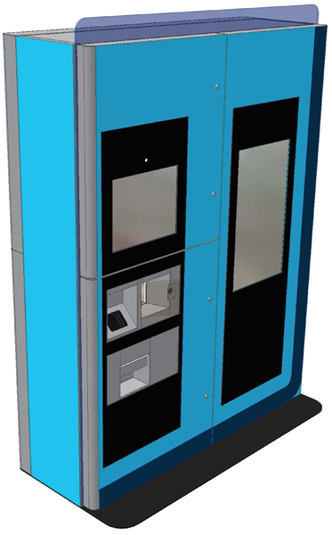 The I-Touch Totem 2 XL is the first kiosk in our range to have a robotic arm installed, making it capable of many complicated automation tasks. It is able to store, hold and dispense a wide range of items.